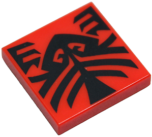 Placa Lisa 2x2 com Desenho de Tatuagem Vermelha