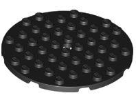 Placa Redonda 8x8 com Furo Preta