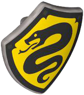 Escudo Flat Silver com Desenho de Serpente Preta em Fundo Amarelo