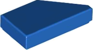 Placa Lisa Modificada 1x2 com Chanfro Esquerda Azul