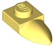 Placa Modificada 1x1 com dente horizontal Amarelo Claro Brilhante