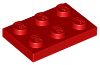 Placa 2x3 Vermelha