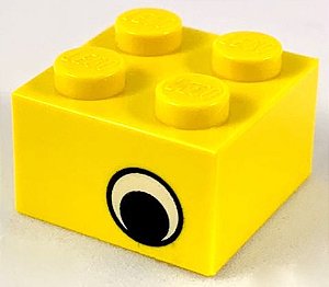 Tijolo 2x2 com olhos  Amarelo