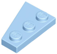 Placa Lego Direita 3x2 Azul Clara Brilhante