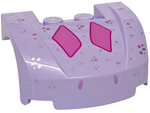 Para-lamas 3x4x1 2/3 dianteiro curvo Lavender com Desenho de Diamantes