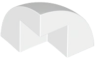 Tijolo de Canto Arredondado 2 x 2 x 1 2/3 Topo em Forma de Cúpula Branco