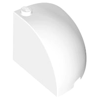 Tijolo de canto redondo 4x4x2 2/3 topo em cúpula Branco