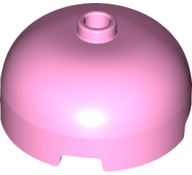 Tijolo Redondo 3x3x1 1/3 Dome Top com Stud Aberto Rosa Brilhante