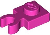 Placa Modificada 1x1 com clip vertical Rosa Escura