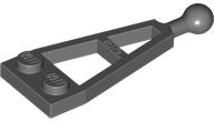 Placa Modificada 1x2 com Bola de Reboque Cinza Escura