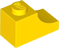Tijolo em Arco Invertido 1x2 Amarelo