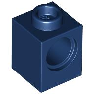 Tijolo Lego Technic 1x1 com Furo para Pino Azul Escuro