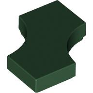 Placa Lisa Modificada 2x2 com 2 recortes curvos 1x1 (seta dupla) Verde Escura