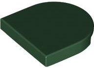 Placa Lisa Redonda 2x2 Meio Círculo Estendida Verde Escura