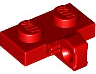 Placa de dobradiça 1x2 com 1 encaixe na lateral sem ranhura inferior Vermelha