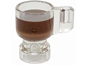 Caneca Translúcida com desenho de bebida Marrom Escura