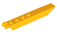 Placa com dobradiça 1x8 com extensões laterais em ângulo Laranja Brilhante