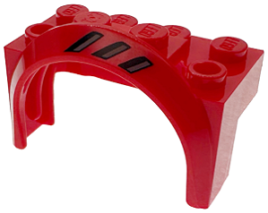 Para-Lamas 4x2 1/2 x2 Vermelho com Listras Pretas Lado Esquerdo