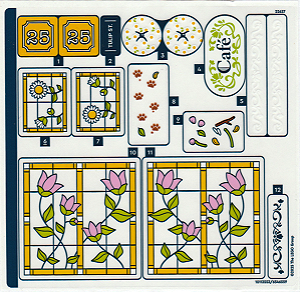 Cartela de adesivos para set 42671 Plant Café & Flower Shop