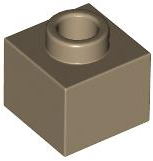 Tijolo Modificado 1x1x2/3 com Stud Aberto Bege Escuro