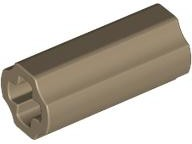 Conector de Eixo 2L (Liso com x Furo + Orientação) Bege Escuro