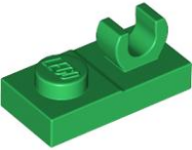 Placa Modificada 1x2 com clip Verde