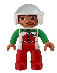 Boneco Lego Duplo Masculino Top com Zíper e Logo da Octan