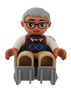 Boneco Lego Duplo Masculino Avô Cadeirante