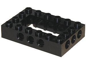 Tijolo technic 4x6 com centro vazado Preto