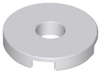 Placa Redonda 2x2 com furo Central Cinza Claro