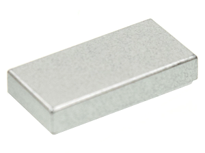 Placa Lisa 1x2 com Ranhura Metallic Silver