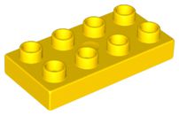 Placa Lego Duplo 2x4 Fina Amarela