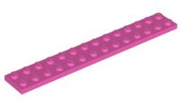 Placa 2x14 Cor de Rosa Escura