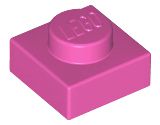 Placa 1x1 Cor de Rosa Escura