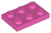 Placa 2x3 Cor de Rosa Escura