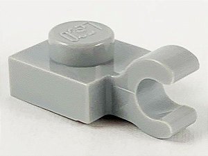 Placa Modificada 1x1 com Clip Horizontal Cinza Clara