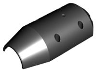 Metade do Tambor Basculante 3x6x10 com 4 furos para pinos preto