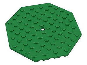 Placa Modificada 10x10 octagonal com orificio Verde