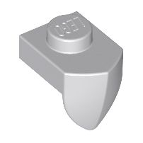 Placa Modificada 1x1 com dente vertical Cinza Clara