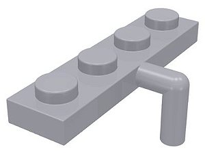 Placa Modificada 1x4 com Barra para baixo Cinza Claro