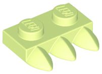 Placa Modificada 1x2 com 3 garras Yellowish Green