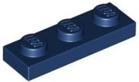 Placa 1x3 Azul Escura