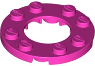 Placa Redonda 4x4 com furo 2x2 Rosa Escura