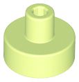 Placa redonda 1x1 com pino  Verde amarelado (Yellowish Green)