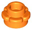 Placa redonda 1x1 com flor de 5 pétalas Laranja
