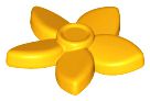 Flor com Pétalas Pontudas e Alfinete Laranja Brilhante