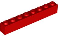Tijolo 1x8 Vermelho