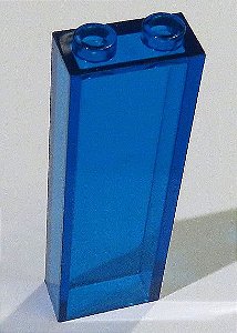 Tijolo 1x2x5 sem suportes laterais - Translúcido Azul Escuro