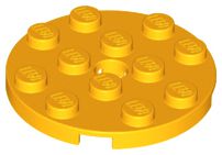 Placa redonda 4x4 com furo Laranja Brilhante