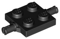 Placa modificada 2x2 com encaixe para rodas Preta